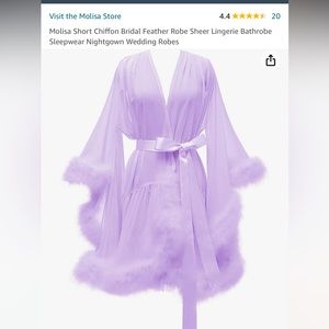 Feather robe - Lilac - worn once